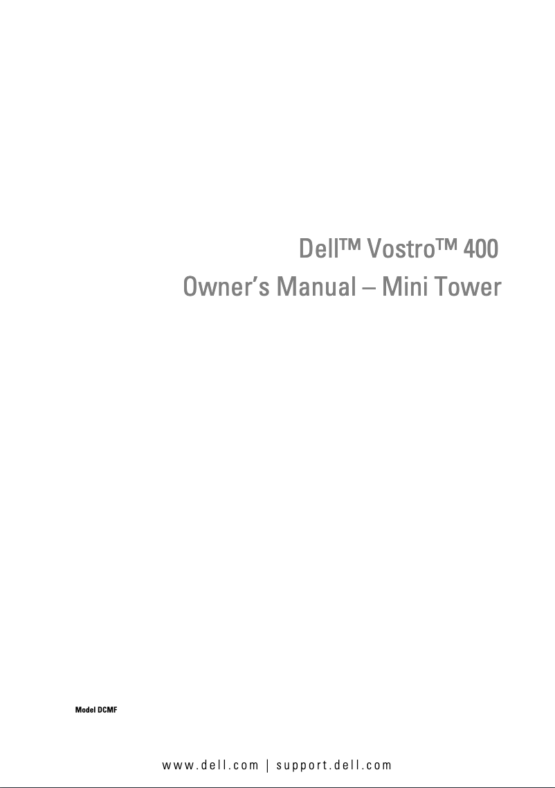 Page n°1 - Manuel utilisateur Dell Vostro 400