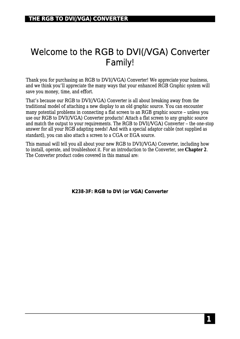 Página 1 del manual Manual de usuario Smart-AVI RGB2VGA