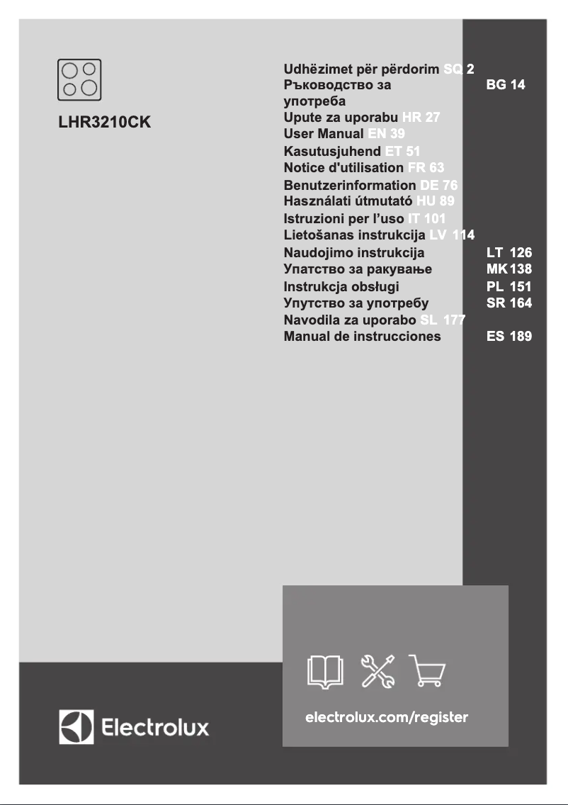 Image de la première page du manuel de l'appareil LHR3210CK