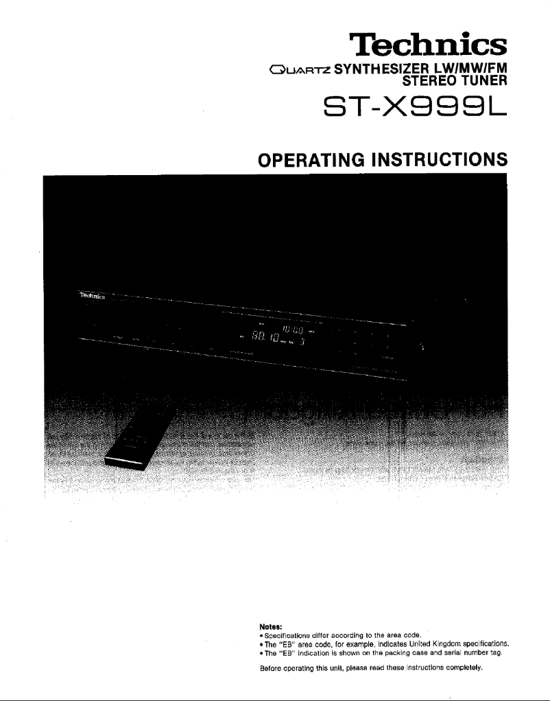 Image de la première page du manuel de l'appareil ST-X999L