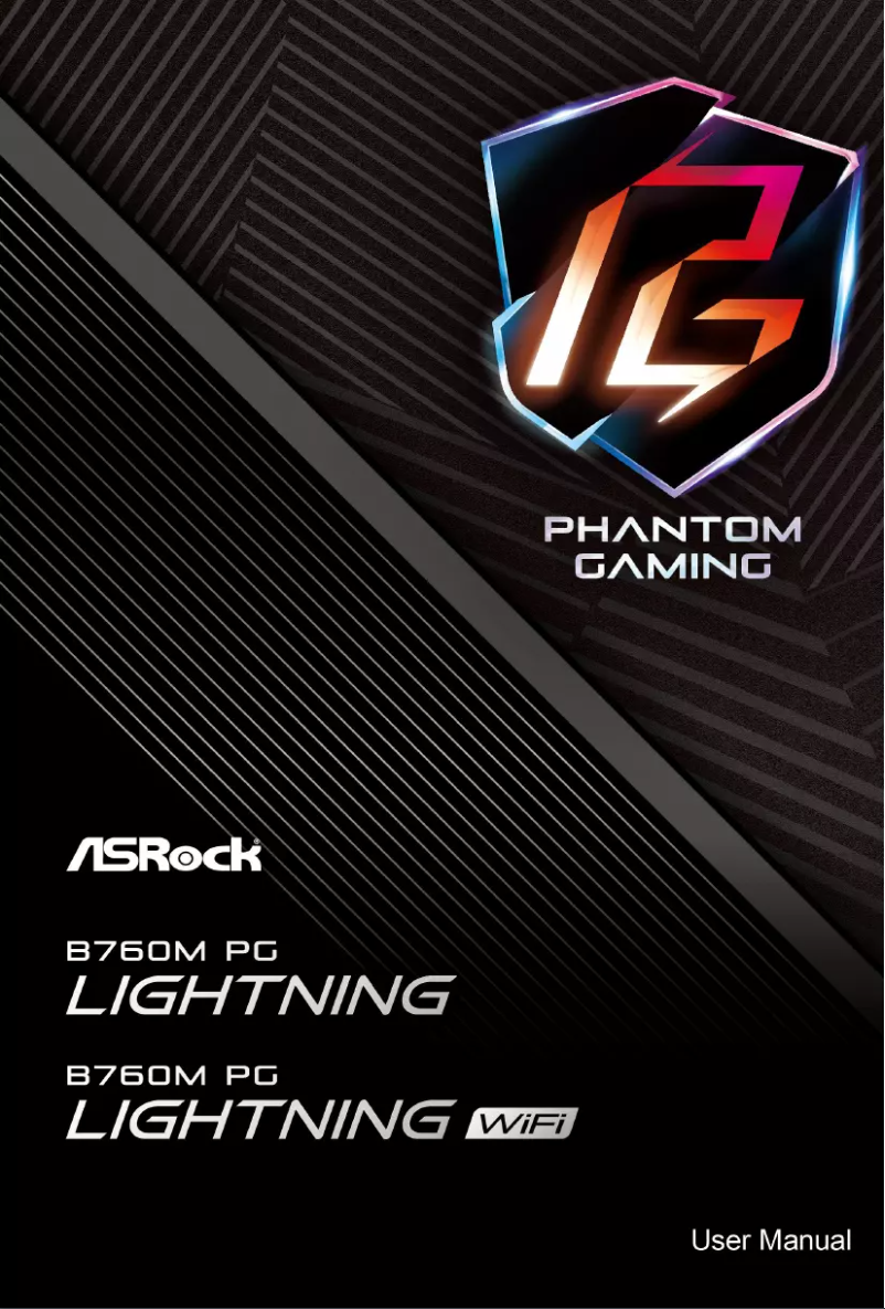 Page 1 de la notice Manuel utilisateur Asrock B760M PG Lightning