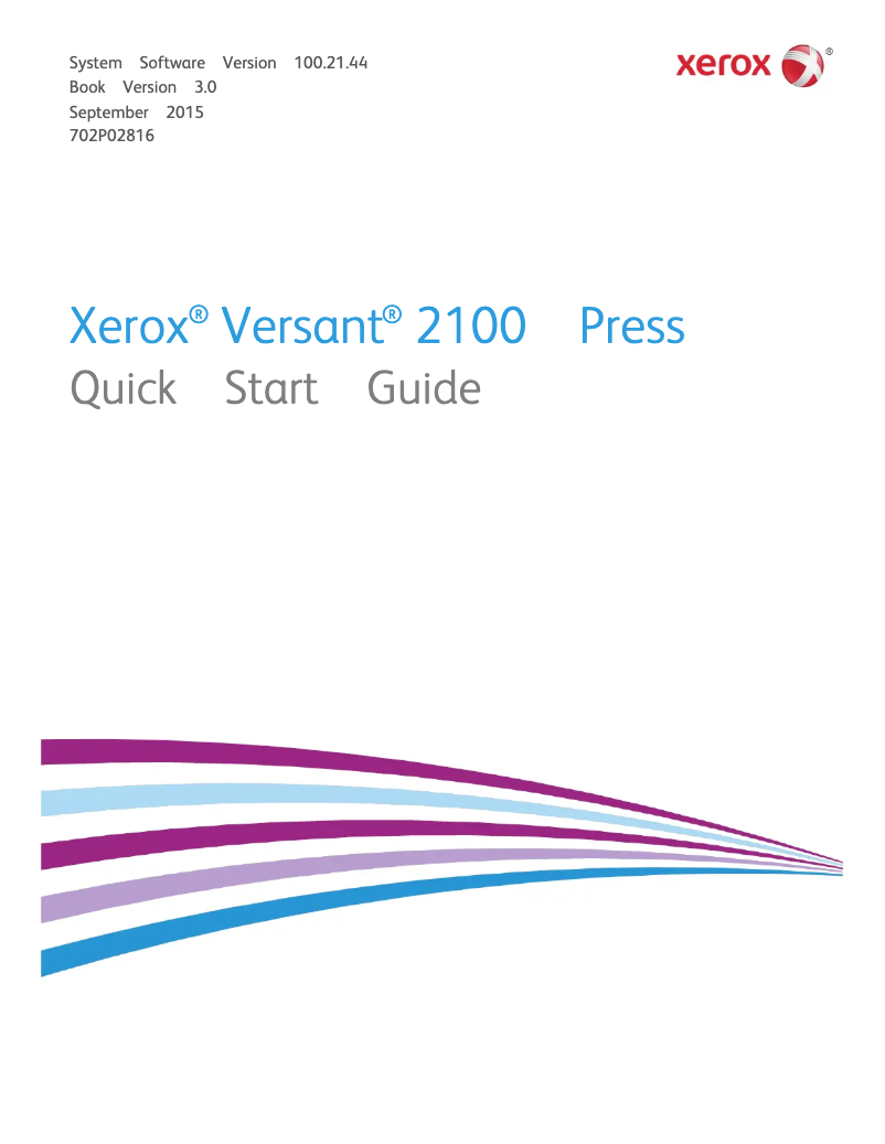 Page n°1 - Guide de démarrage rapide Xerox Versant 2100 Press