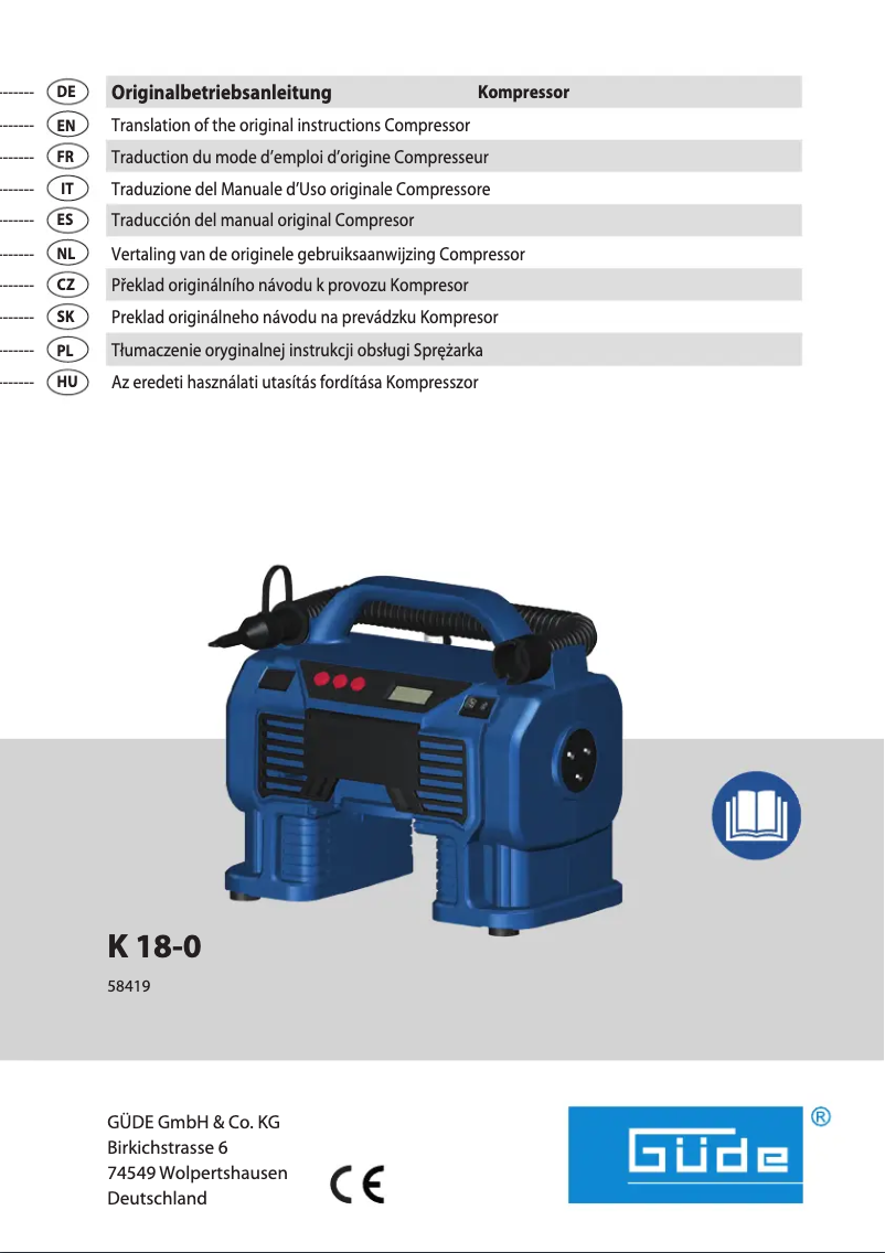 Page 1 de la notice Manuel utilisateur Güde K 18-0