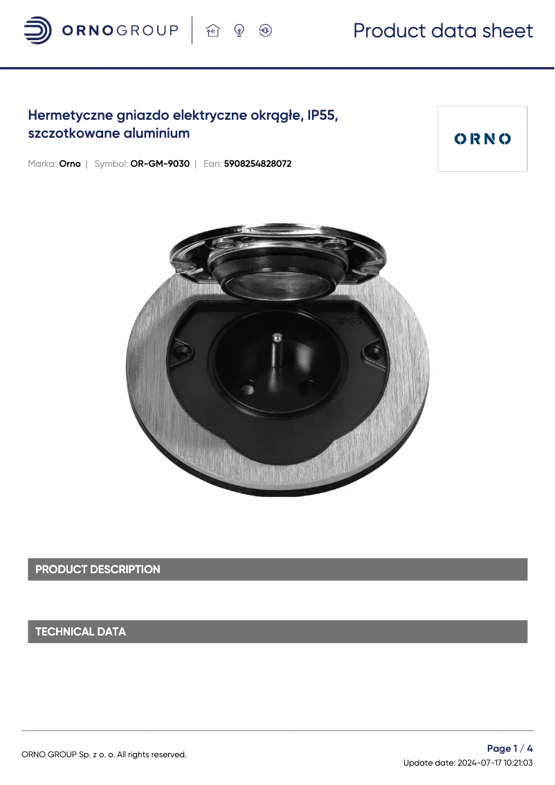 Image de la première page du manuel de l'appareil OR-GM-9030