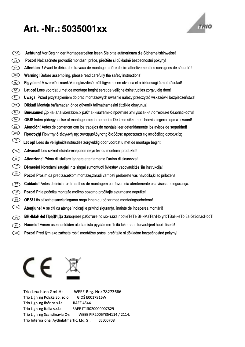 Image de la première page du manuel de l'appareil Linda