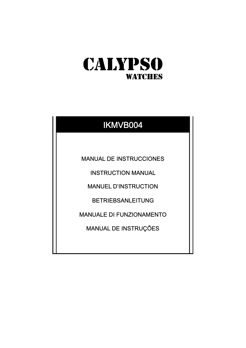 Page n°1 - Manuel utilisateur Calypso K5769