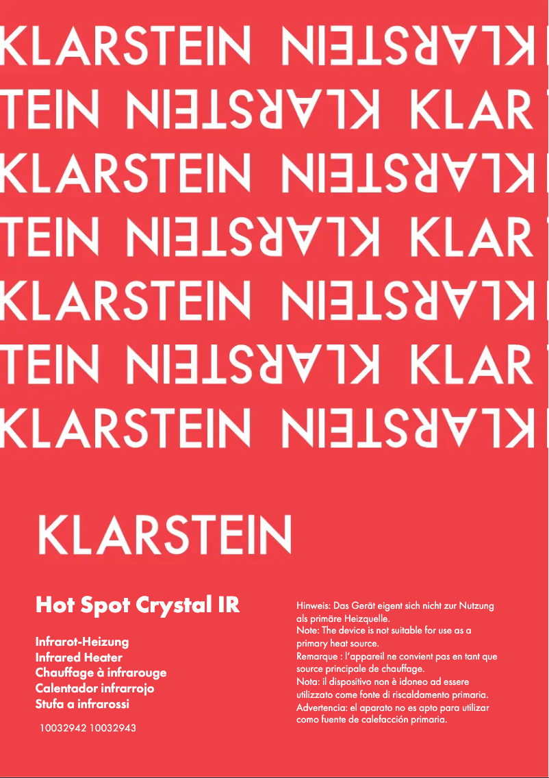 Imagen de la primera página del manual del dispositivo Hot Spot Crystal IR