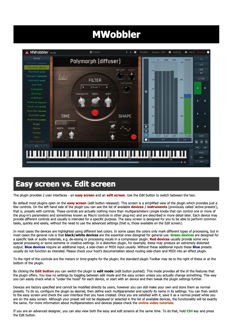 Página 1 del manual Manual de usuario MeldaProduction Mwobbler