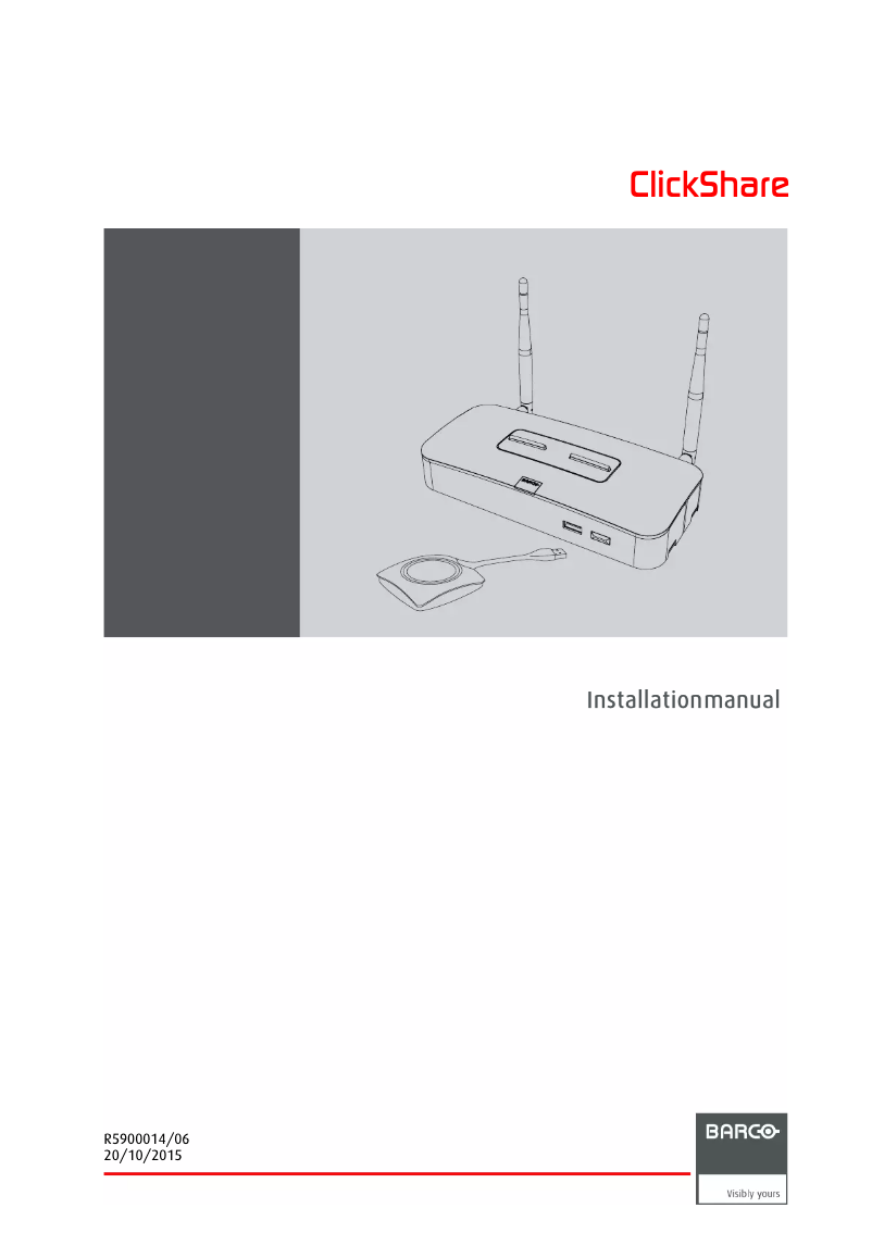 First page image of the manual for ClickShare CSM-1