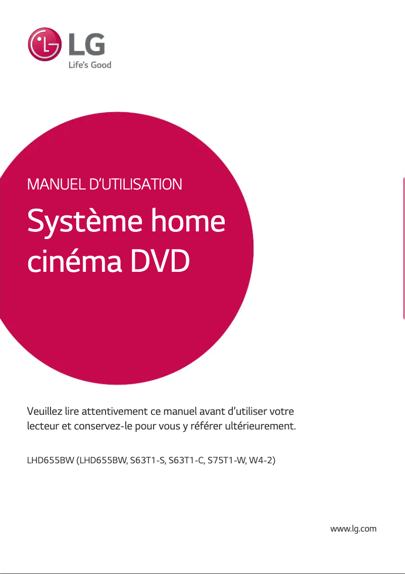Page 1 de la notice Manuel utilisateur LG LHD655BW