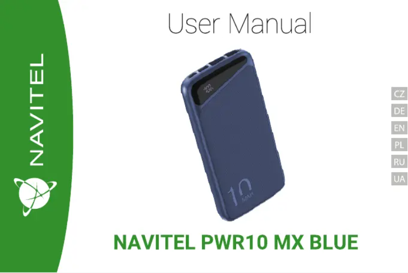 Page n°1 - Manuel utilisateur Navitel PWR10 MX
