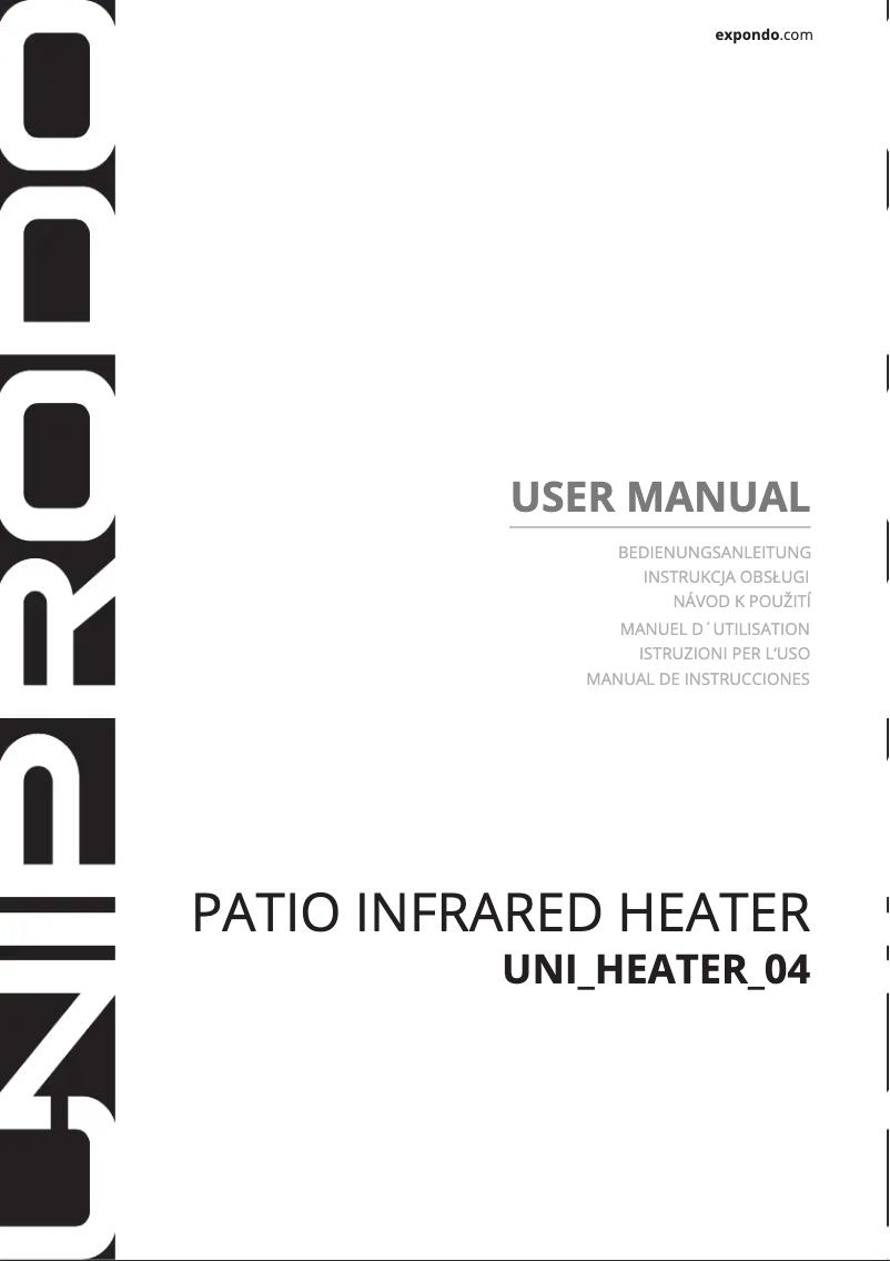 Page 1 de la notice Manuel utilisateur Uniprodo UNI_HEATER_04