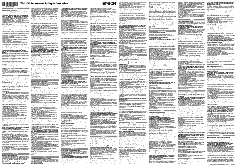 Page n°1 - Instructions de sécurité Epson OmniLink TM-L100