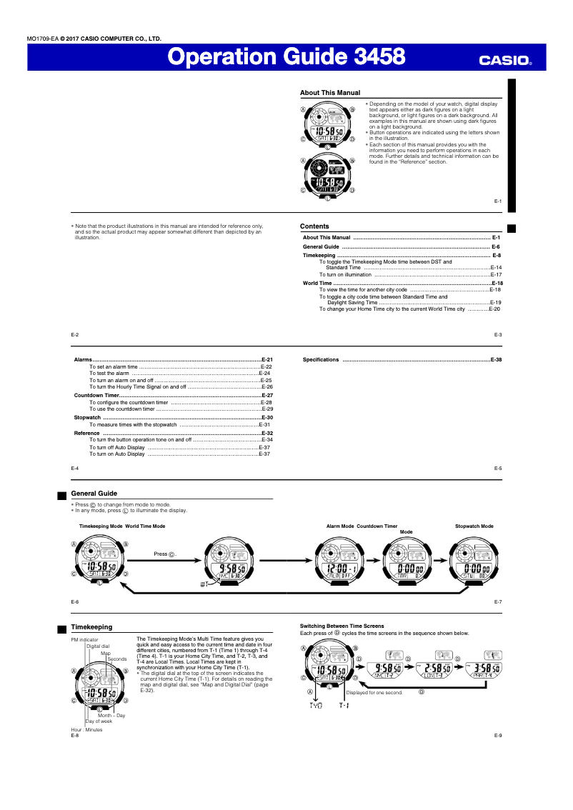 Page 1 de la notice Manuel utilisateur Casio Collection AE-1400WH-9AVEF