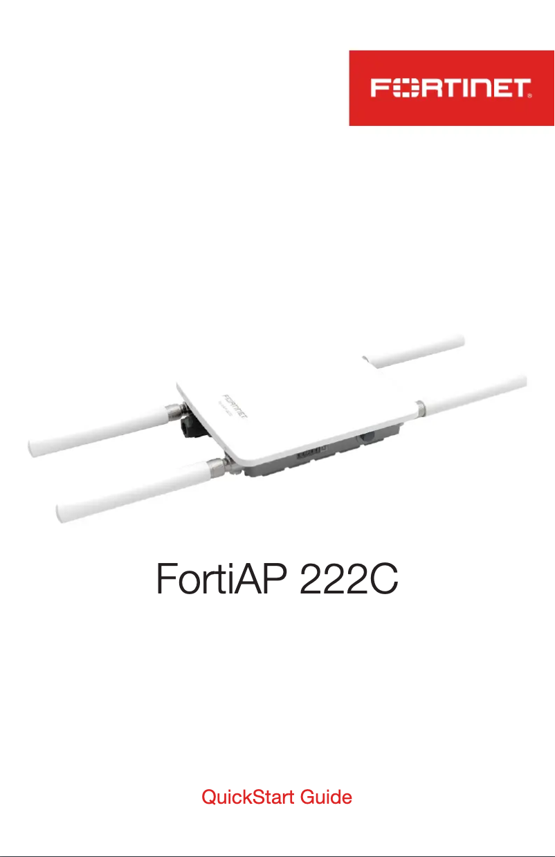 Image de la première page du manuel de l'appareil FortiAP 222C