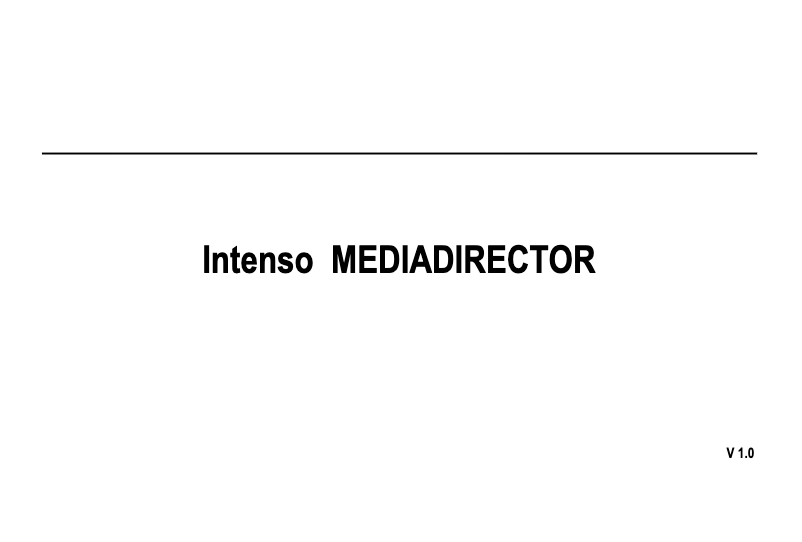 Image de la première page du manuel de l'appareil Media Director