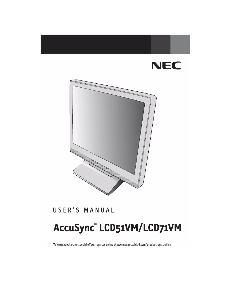 Page 1 de la notice Manuel utilisateur NEC AccuSync 51VM