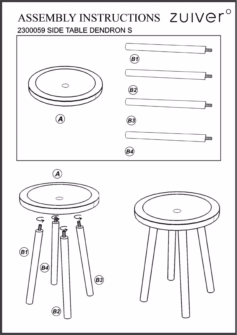 Page 1 de la notice Manuel utilisateur Zuiver Dendron S