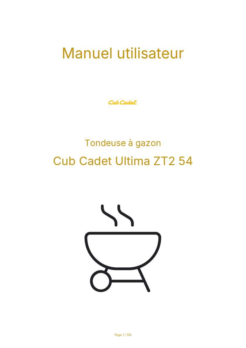Image de la première page du manuel de l'appareil Ultima ZT2 54