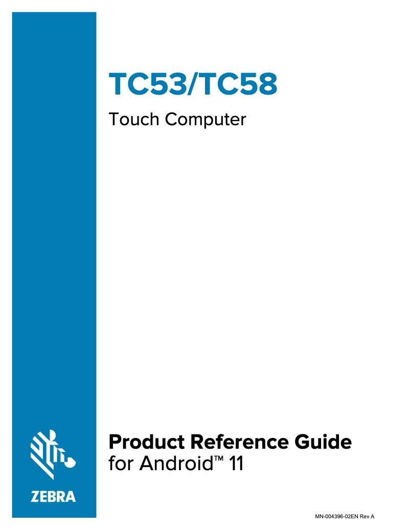 Page n°1 - Manuel utilisateur Zebra TC53