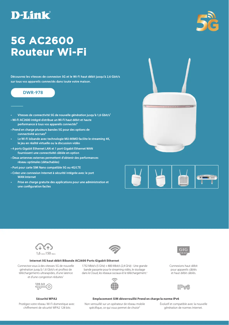 Page n°1 - Fiche technique D-Link DWR-978