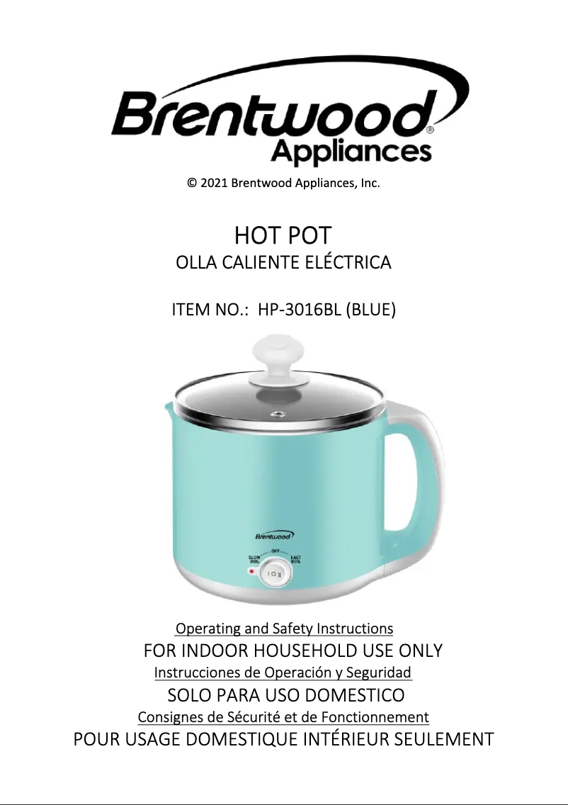 Page n°1 - Manuel utilisateur Brentwood HP-3016BL