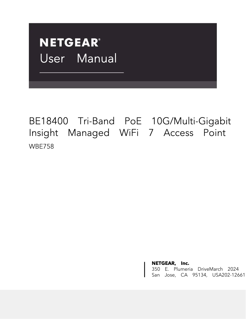 Page 1 de la notice Manuel utilisateur Netgear WBE758
