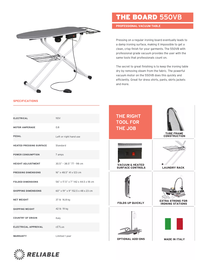Image de la première page du manuel de l'appareil 550VB