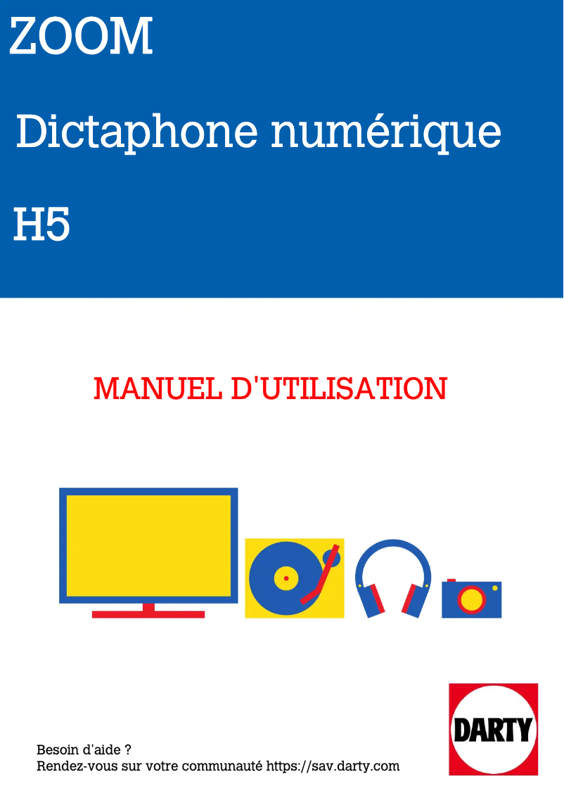 Page 1 de la notice Manuel utilisateur Zoom H5