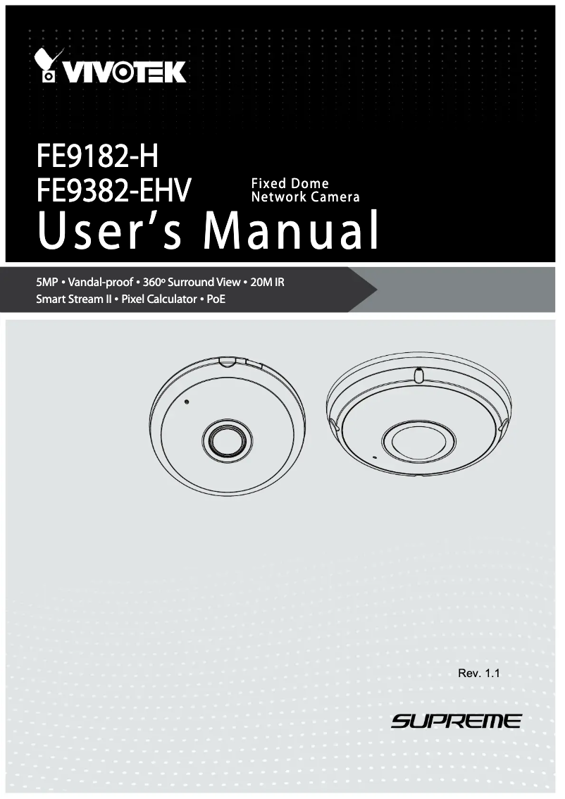 Page 1 de la notice Manuel utilisateur Vivotek FE9191-H-v2