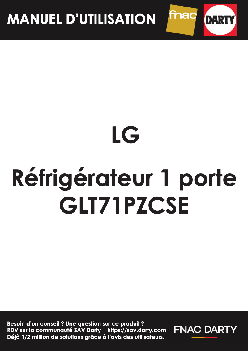Image de la première page du manuel de l'appareil GLT71PZCSE