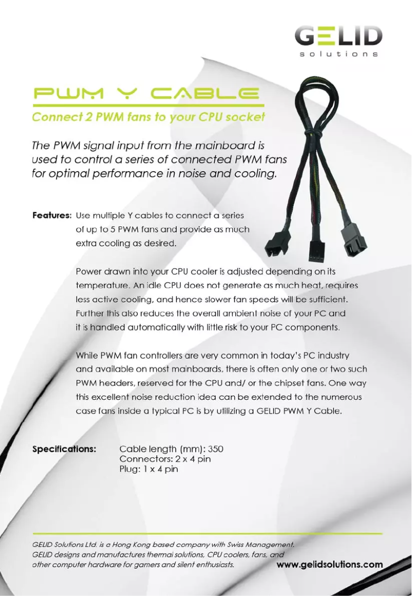 Page 1 de la notice Manuel utilisateur Gelid CA-PWM-01