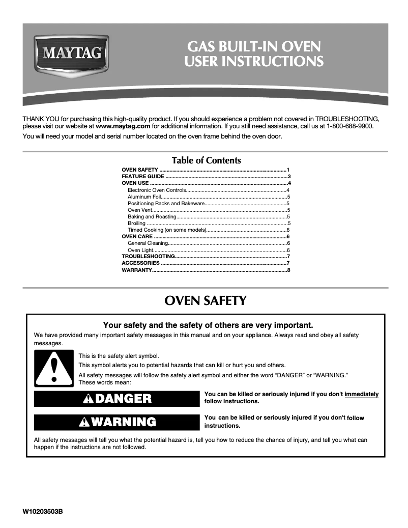 Page 1 de la notice Manuel utilisateur Maytag CWG3100AAE