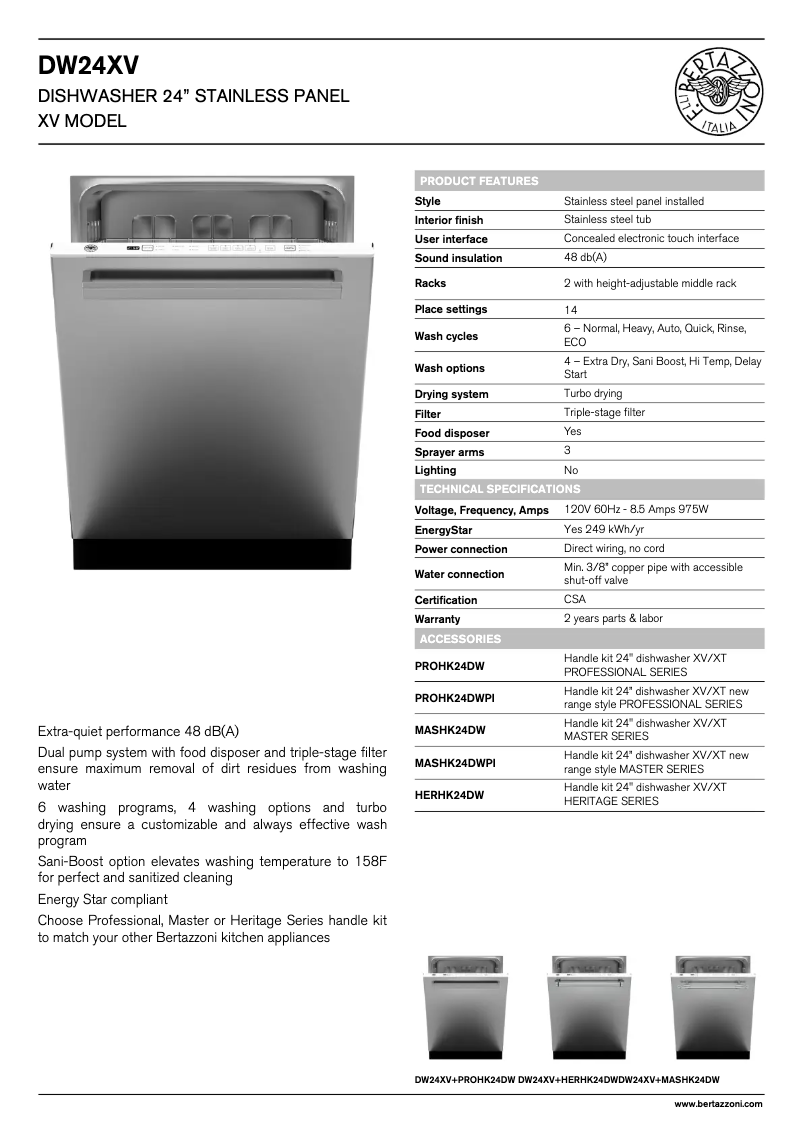 Image de la première page du manuel de l'appareil DW24XV