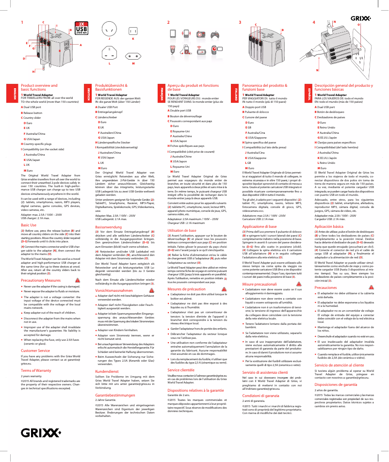 Page 1 de la notice Manuel utilisateur Grixx Optimum
