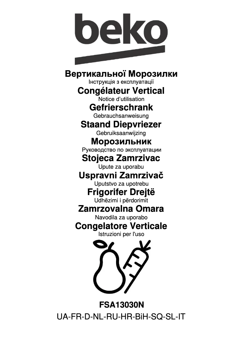 Page n°1 - Manuel utilisateur Beko FSA13030N