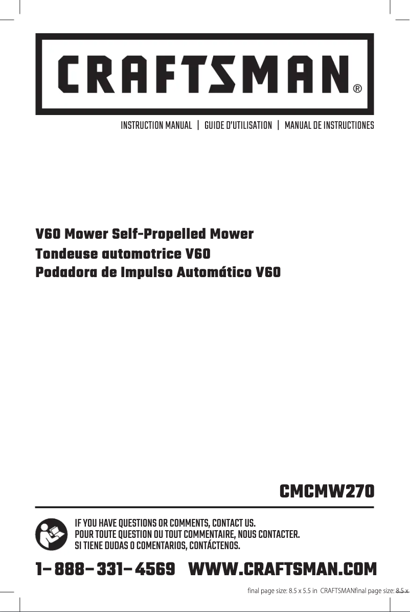 Page n°1 - Manuel utilisateur Craftsman CMCMW270P2