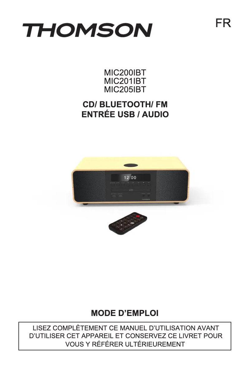 Image de la première page du manuel de l'appareil MIC202IBT