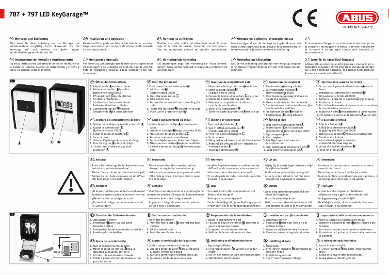 Página 1 del manual Instrucciones / montaje Abus KeyGarage 787 LED