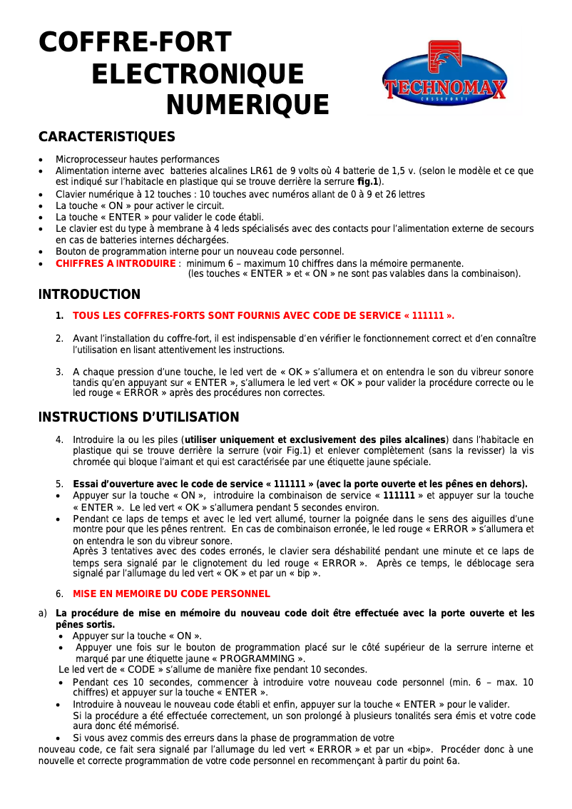 Página 1 del manual Manual de usuario Technomax ST