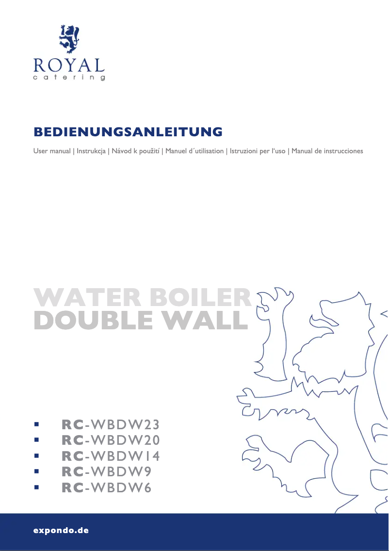 Página 1 del manual Manual de usuario Royal Catering RC-WBDW23