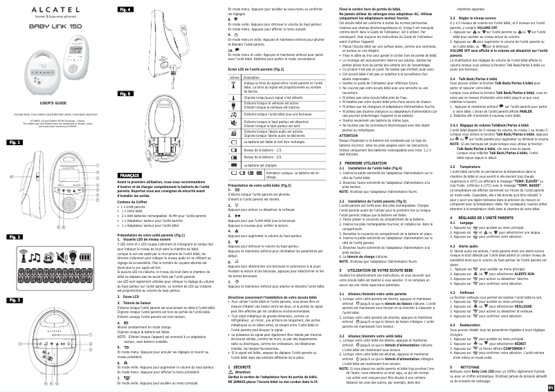 Page 1 de la notice Mode d'emploi Alcatel Baby Link 150