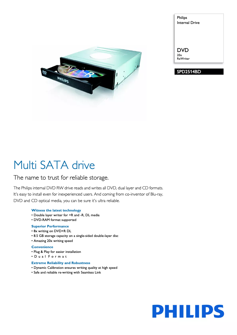 Page n°1 - Brochure Philips SPD2514BD