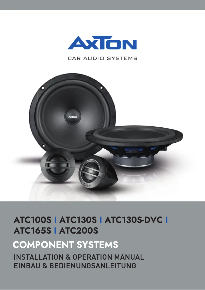 Page n°1 - Manuel utilisateur Axton ATC165S