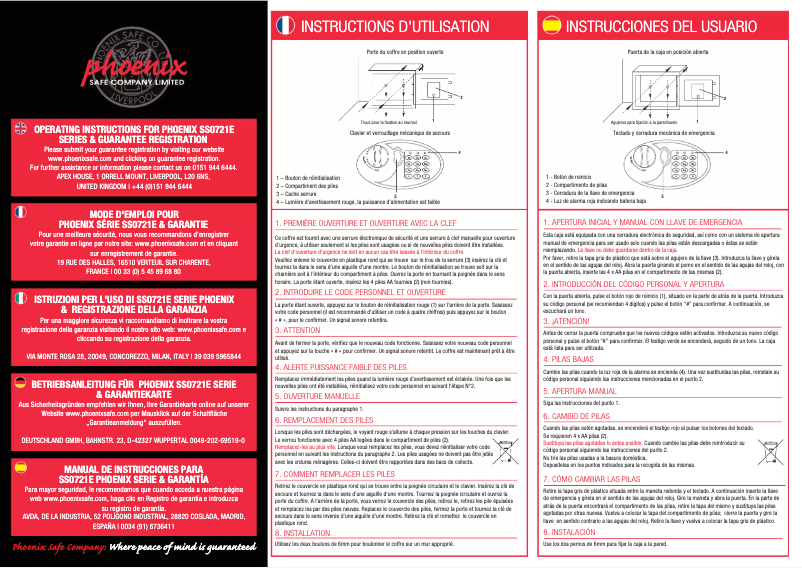 Page 1 de la notice Manuel utilisateur Phoenix SS0721E