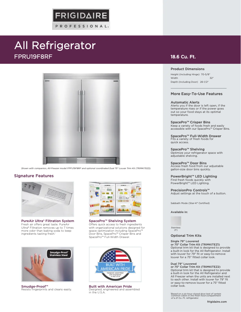 Image de la première page du manuel de l'appareil FPRU19F8R