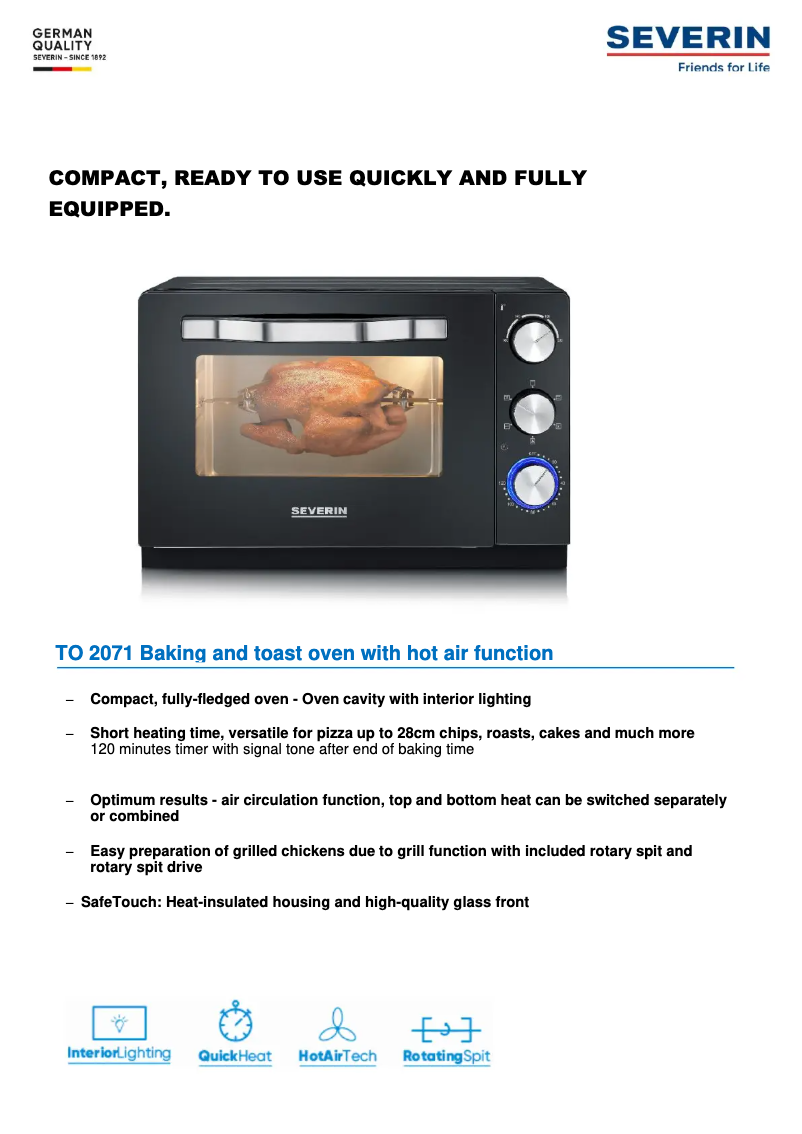 Page n°1 - Fiche technique Severin TO 2071