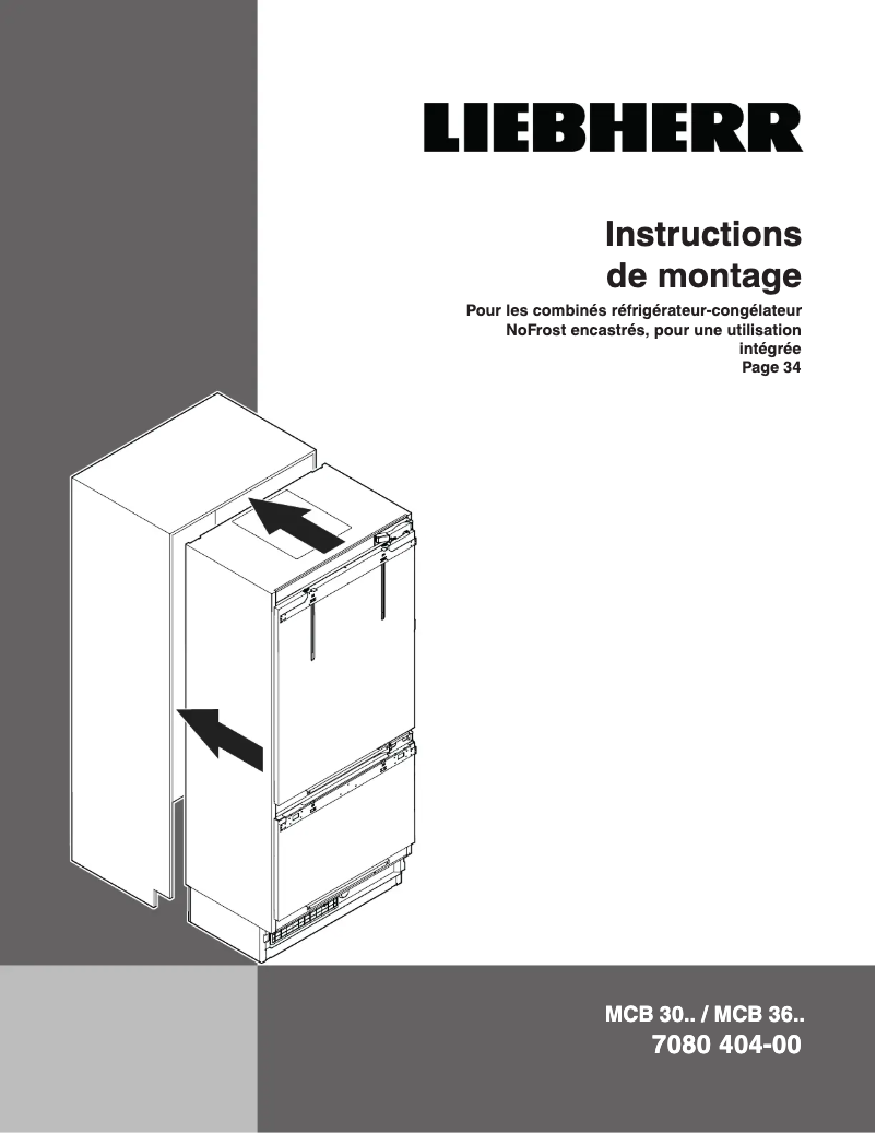 Page 1 de la notice Guide d'installation Liebherr MCB 3050