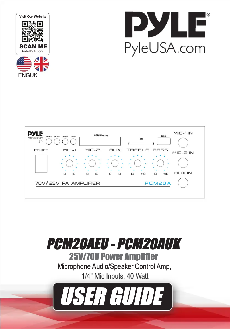Image de la première page du manuel de l'appareil PCM20A