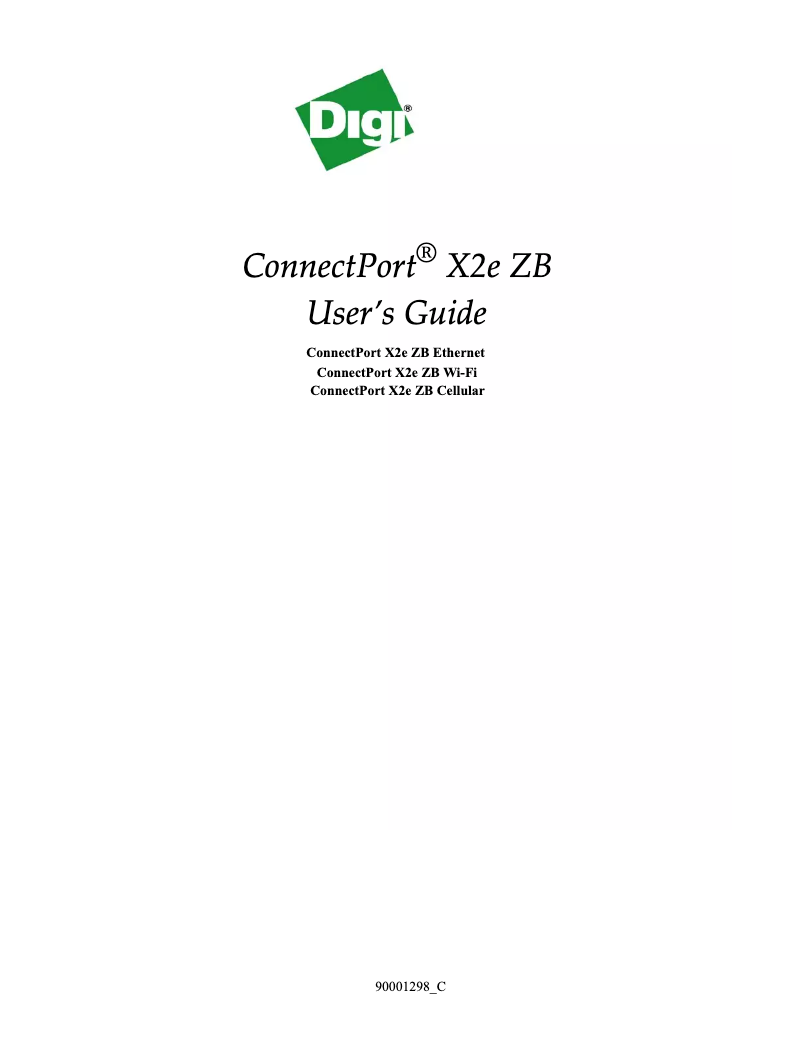 Page n°1 - Manuel utilisateur Digi ConnectPort X2e